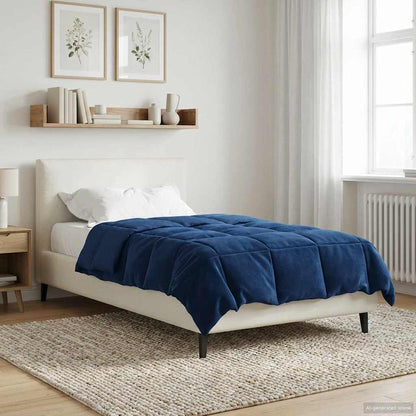 Piumino Letto Estivo 140 x 200 cm Estate Blu Scuro Traspirante