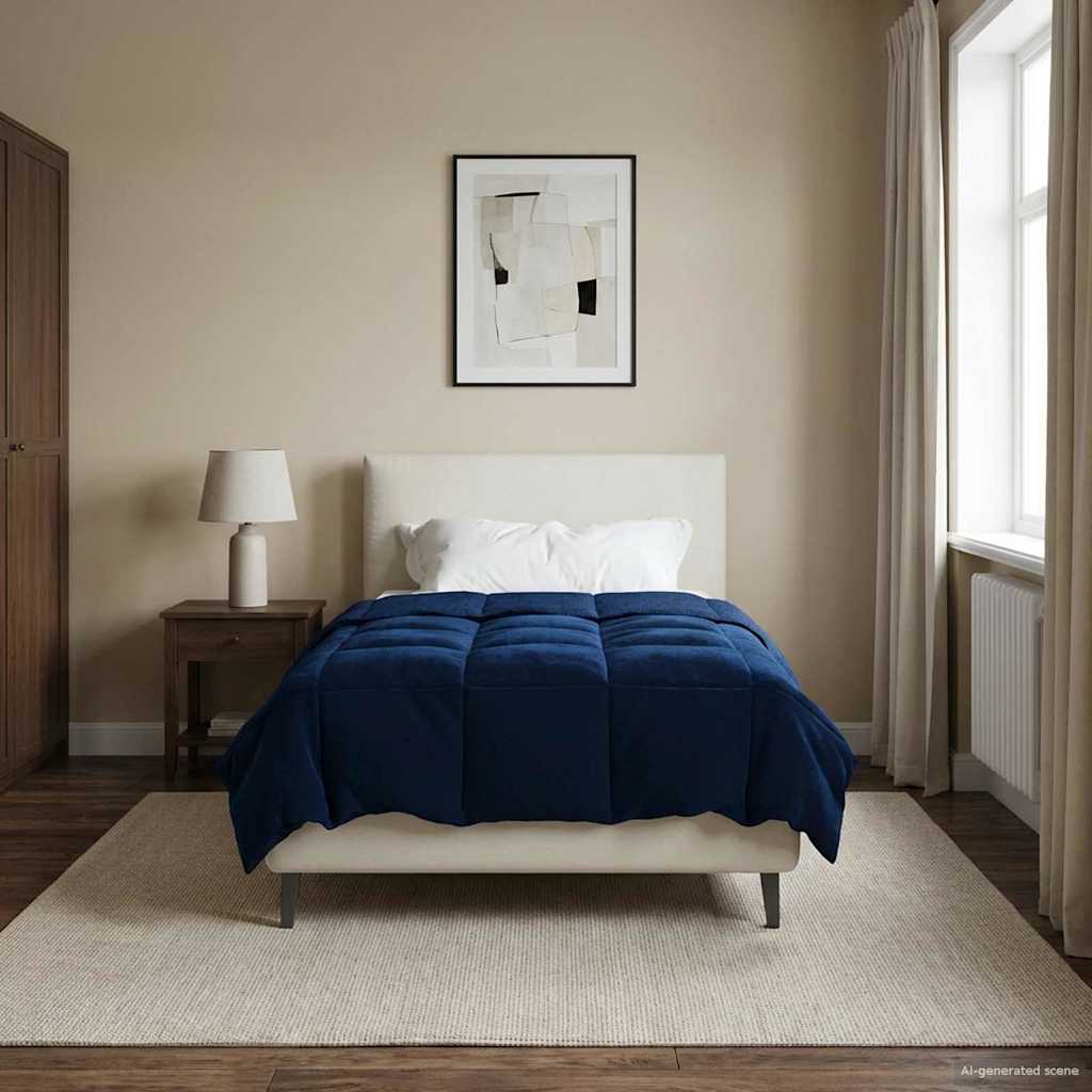 Piumino Letto Estivo 140 x 200 cm Estate Blu Scuro Traspirante