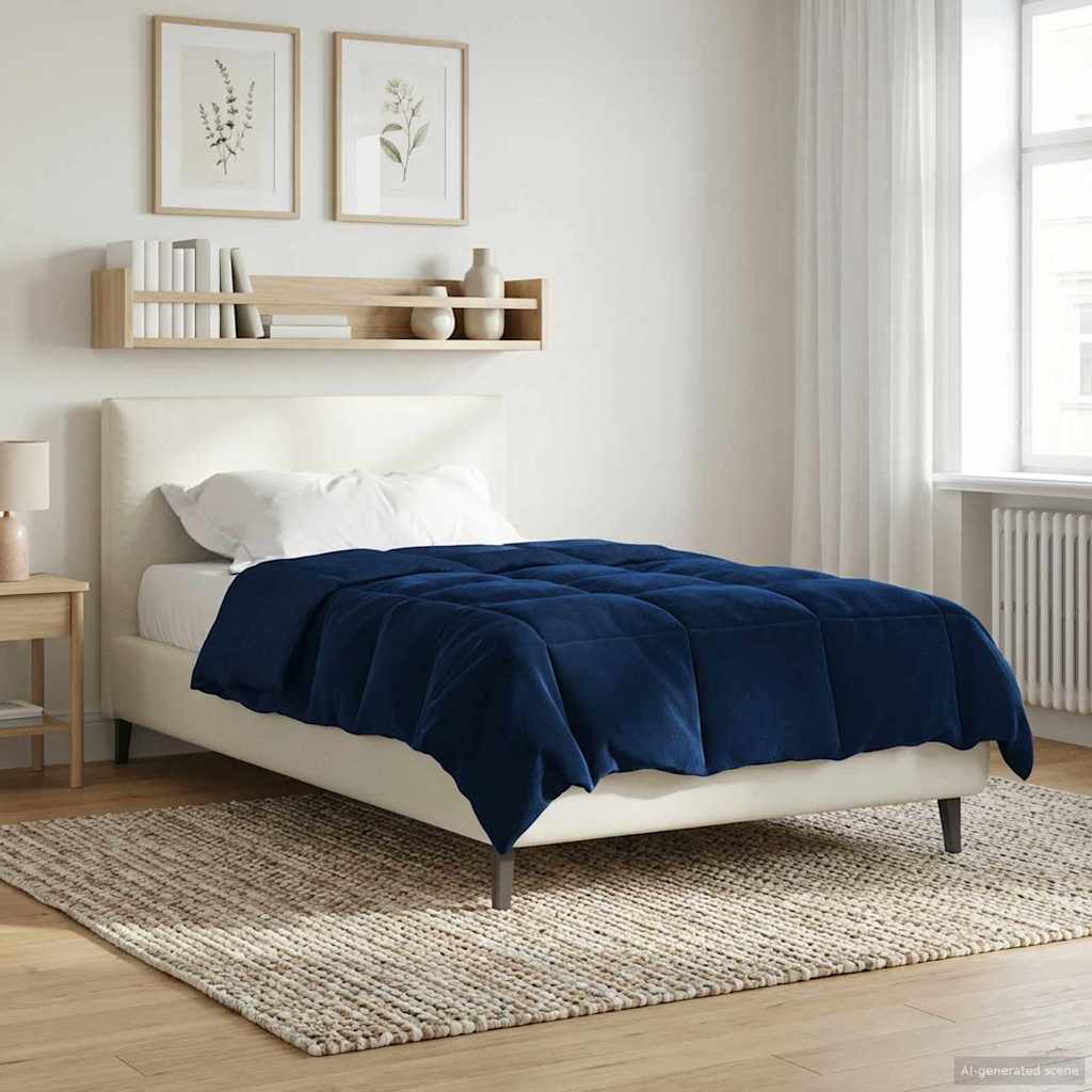 Piumino Letto Estivo 155 x 200 cm Estate Blu Scuro Traspirante