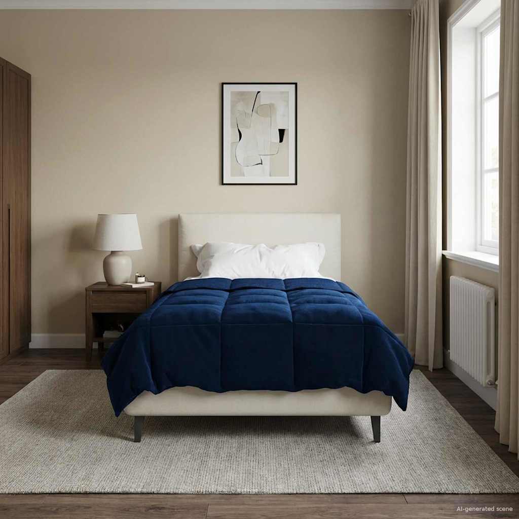 Piumino Letto Estivo 155 x 200 cm Estate Blu Scuro Traspirante