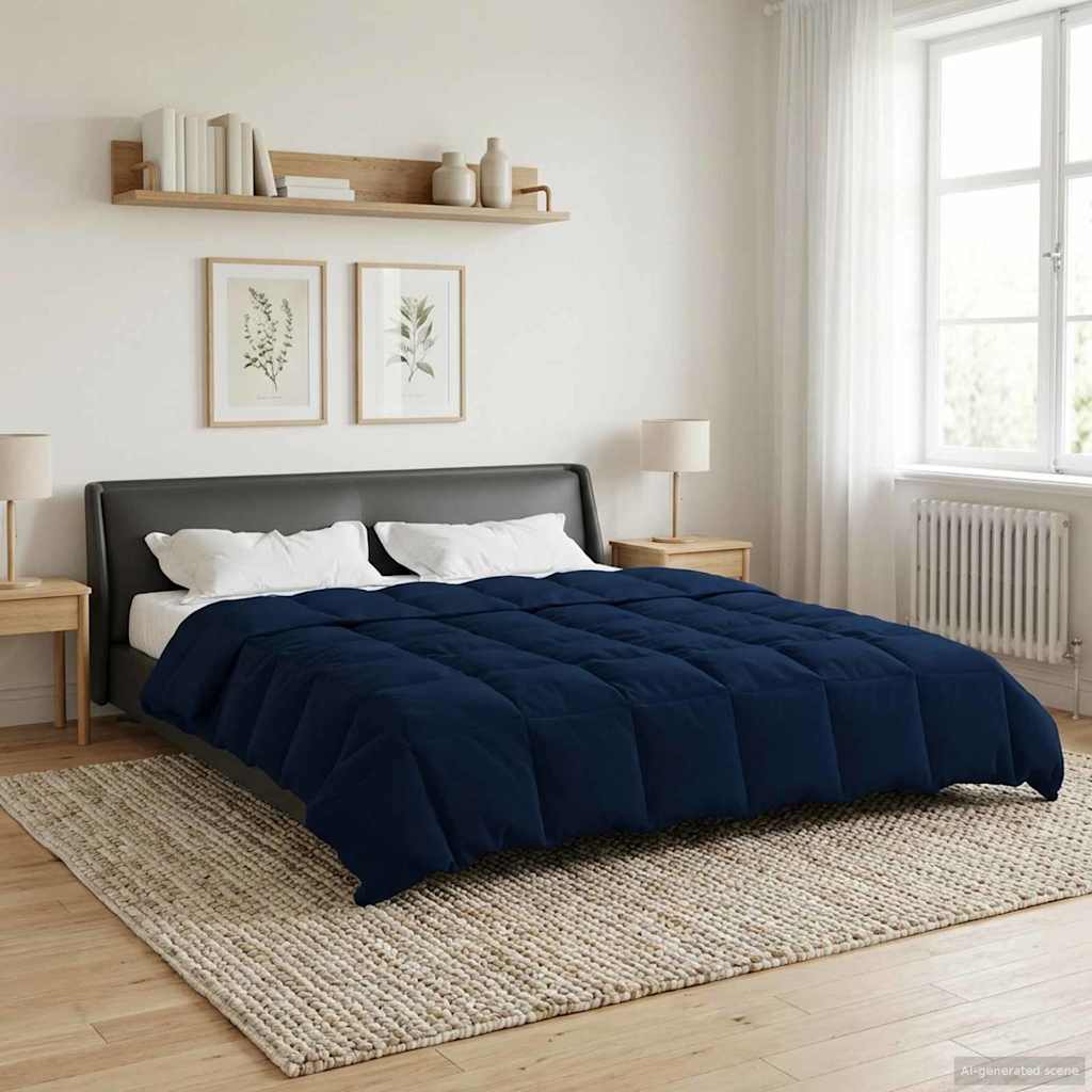 Piumino Letto Estivo 200 x 200 cm Estate Blu Scuro Traspirante
