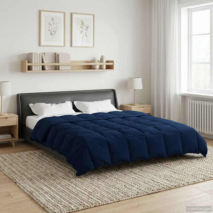 Piumino Letto Estivo 200 x 240 cm Estate Blu Scuro Traspirante