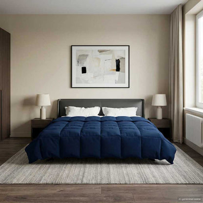 Piumino Letto Estivo 200 x 240 cm Estate Blu Scuro Traspirante