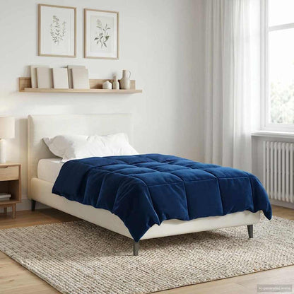 Piumino Letto Estivo 135 x 220 cm Estate Blu Scuro Traspirante