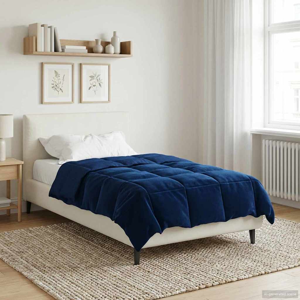 Piumino Letto Estivo 155 x 220 cm Estate Blu Scuro Traspirante