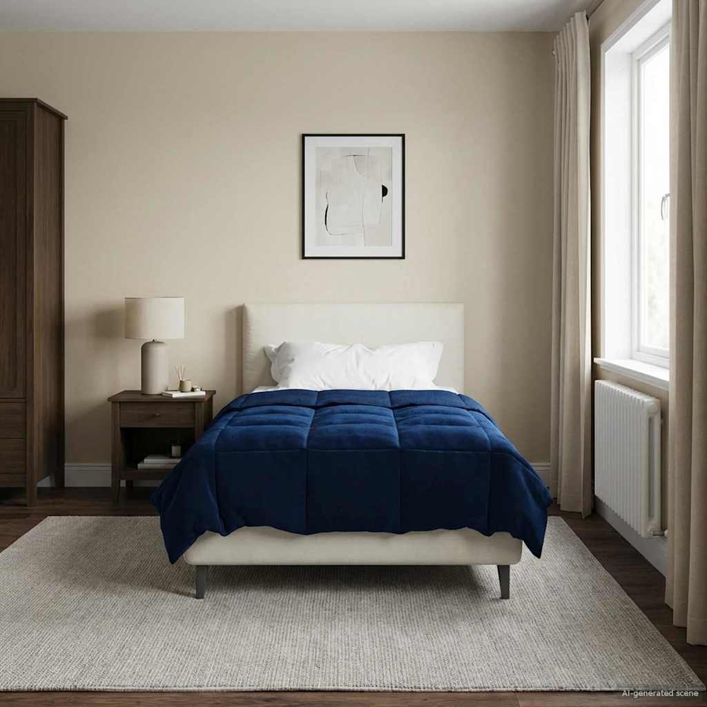 Piumino Letto Estivo 155 x 220 cm Estate Blu Scuro Traspirante