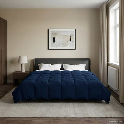 Piumino Letto Estivo 200 x 220 cm Estate Blu Scuro Traspirante