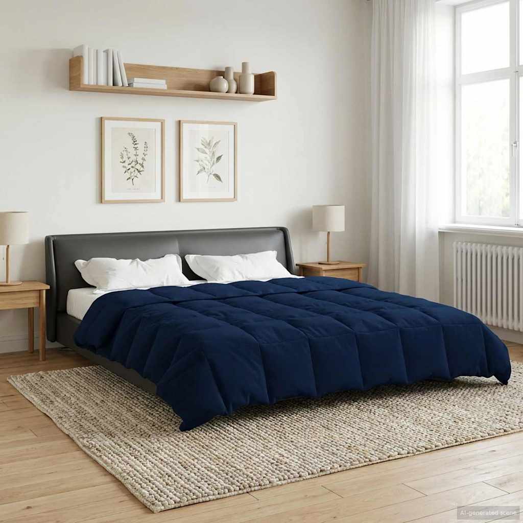 Piumino Letto Estivo 220 x 240 cm Estate Blu Scuro Traspirante
