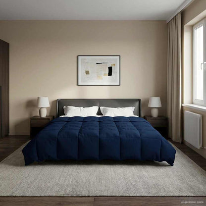 Piumino Letto Estivo 220 x 260 cm Estate Blu Scuro Traspirante