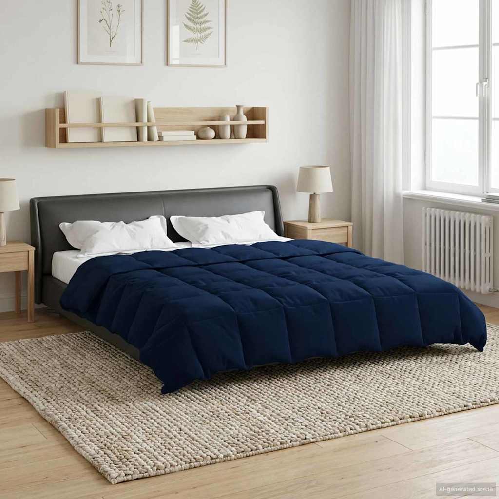 Piumino Letto Estivo 240 x 260 cm Estate Blu Scuro Traspirante