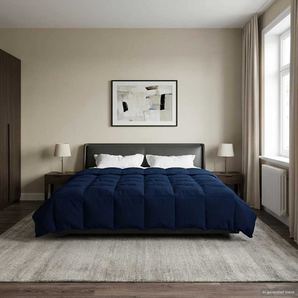 Piumino Letto Estivo 240 x 260 cm Estate Blu Scuro Traspirante