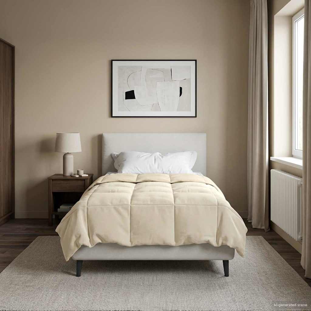 Piumino Letto Estivo 140 x 220 cm Estate Crema Traspirante