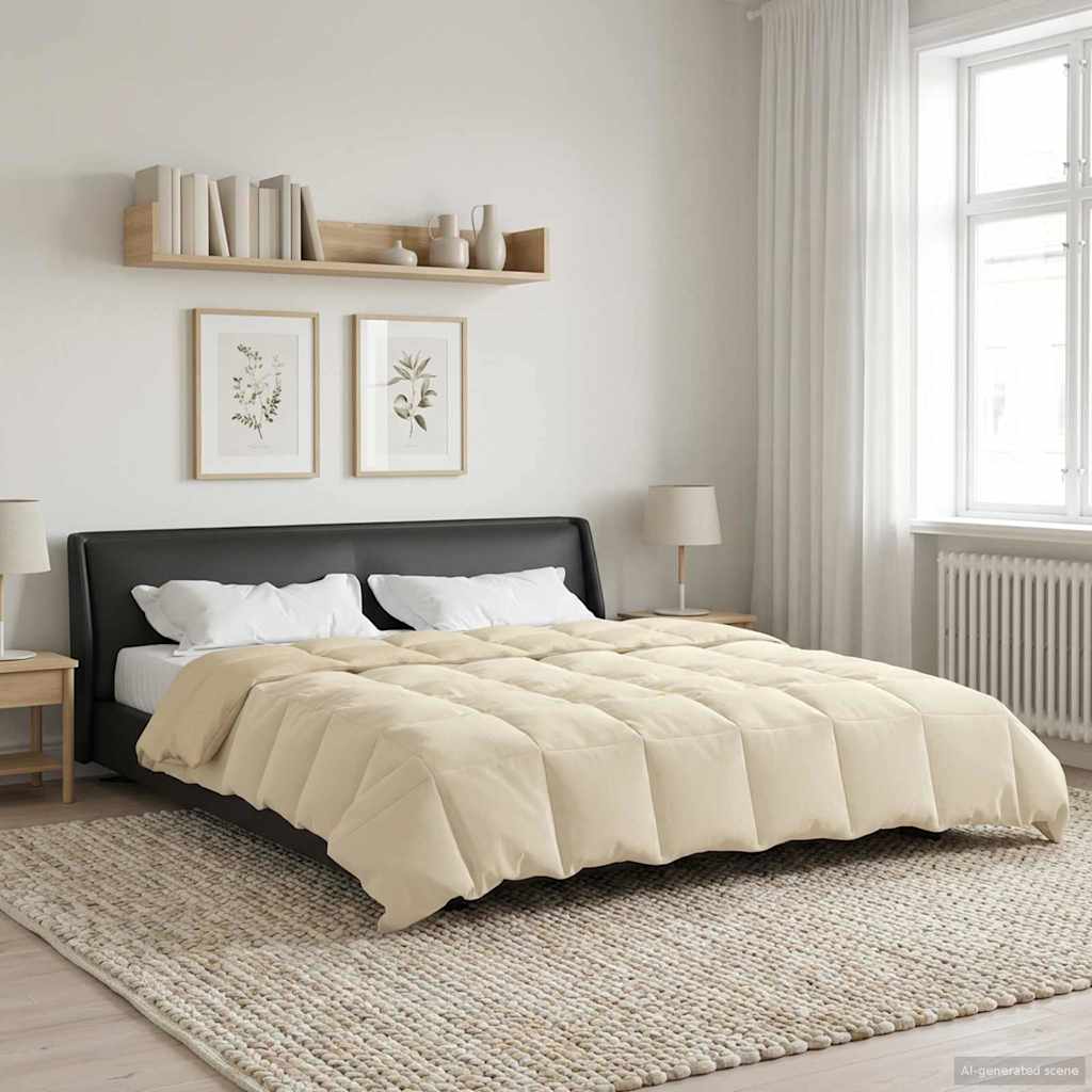 Piumino Letto Estivo 200 x 220 cm Estate Crema Traspirante