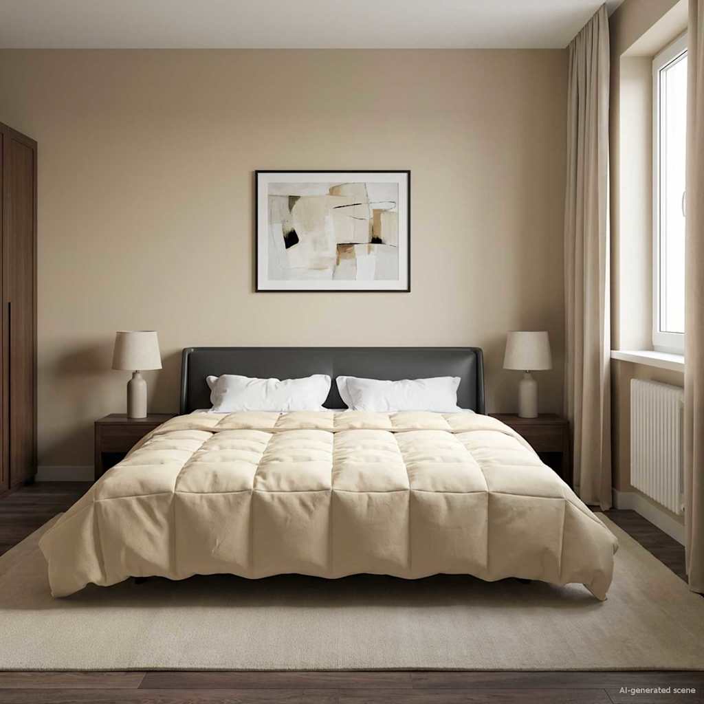 Piumino Letto Estivo 220 x 240 cm Estate Crema Traspirante