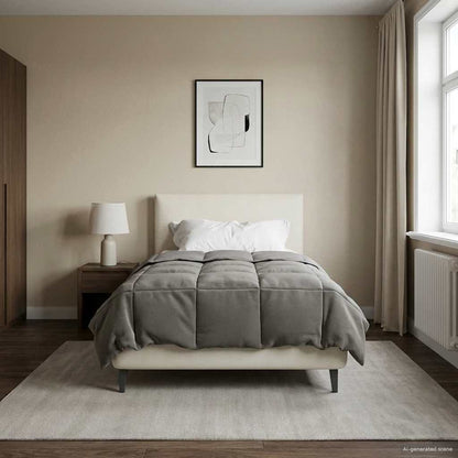 Piumone Completo Annuale 140 x 200 cm 4 stagioni Grigio Chiaro