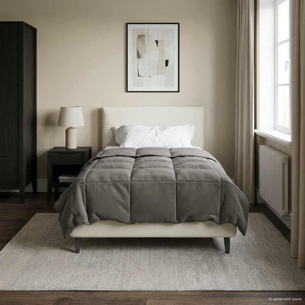 Piumone Completo Annuale Grigio chiaro 155 x 220 cm Microfibra | homemem39