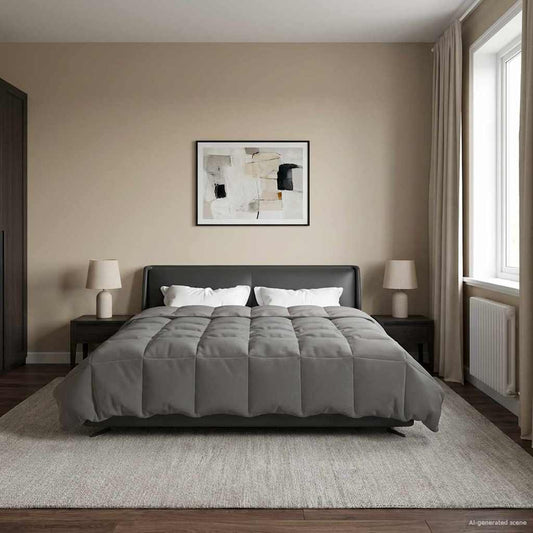 Piumone Completo Annuale 200 x 220 cm 4 stagioni Grigio Chiaro - homemem39