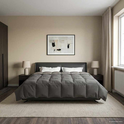 Piumone Completo Annuale Grigio chiaro 220 x 240 cm Microfibra