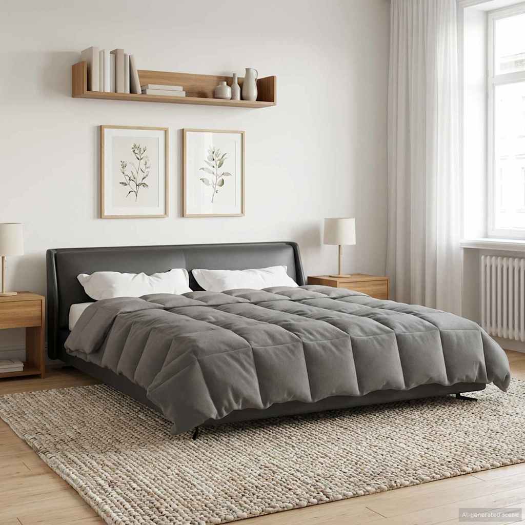Piumone Completo Annuale 220 x 260 cm 4 stagioni Grigio Chiaro