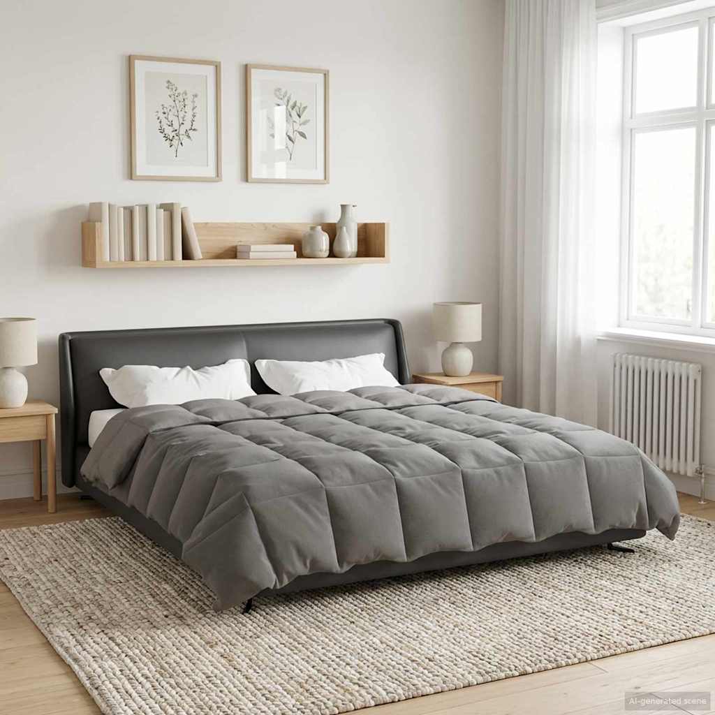 Piumone Completo Annuale 240 x 260 cm 4 stagioni Grigio Chiaro
