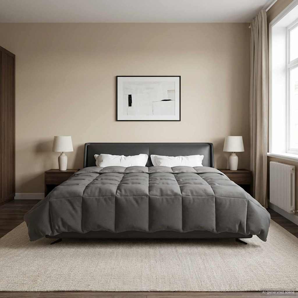 Piumone Completo Annuale 240 x 260 cm 4 stagioni Grigio Chiaro