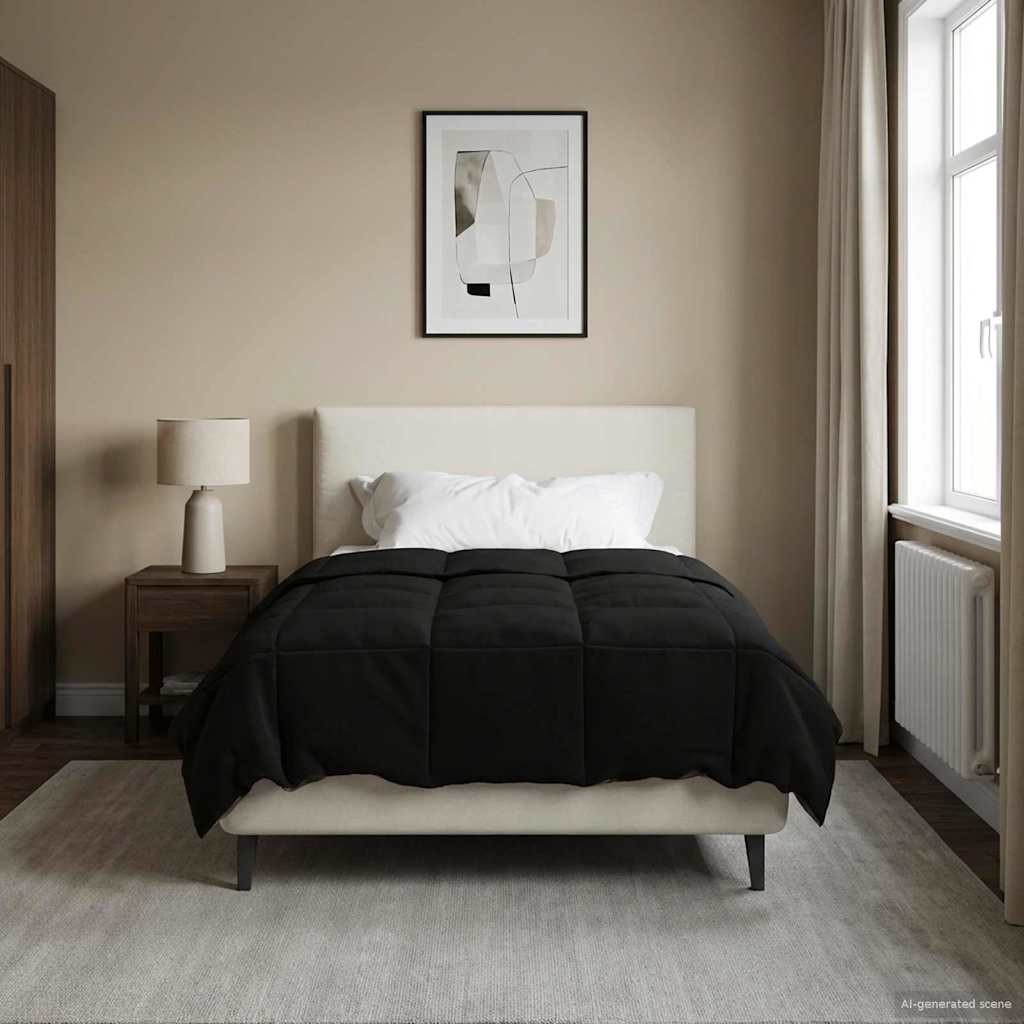 Piumone Completo Annuale 140 x 200 cm 4 stagioni Nero