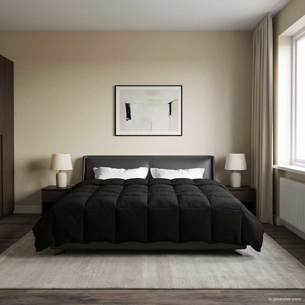 Piumone Completo Annuale 200 x 200 cm 4 stagioni Nero
