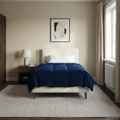 Piumone Completo Annuale 155 x 200 cm 4 stagioni Blu Scuro