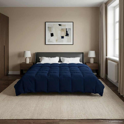 Piumone Completo Annuale 200 x 200 cm 4 stagioni Blu Scuro
