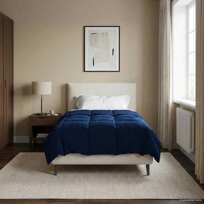 Piumone Completo Annuale 140 x 220 cm 4 stagioni Blu Scuro