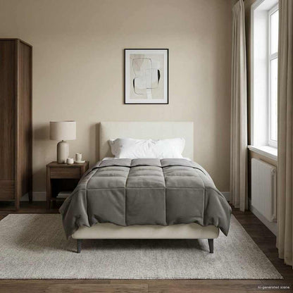 Duvet Invernale 135 x 200 cm Inverno Grigio chiaro Traspirante