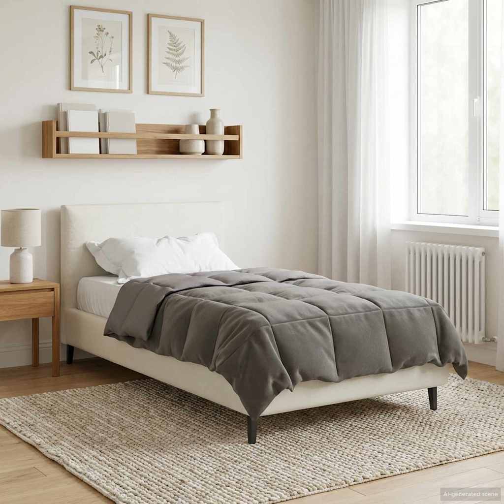 Duvet Invernale 155 x 200 cm Inverno Grigio chiaro Traspirante