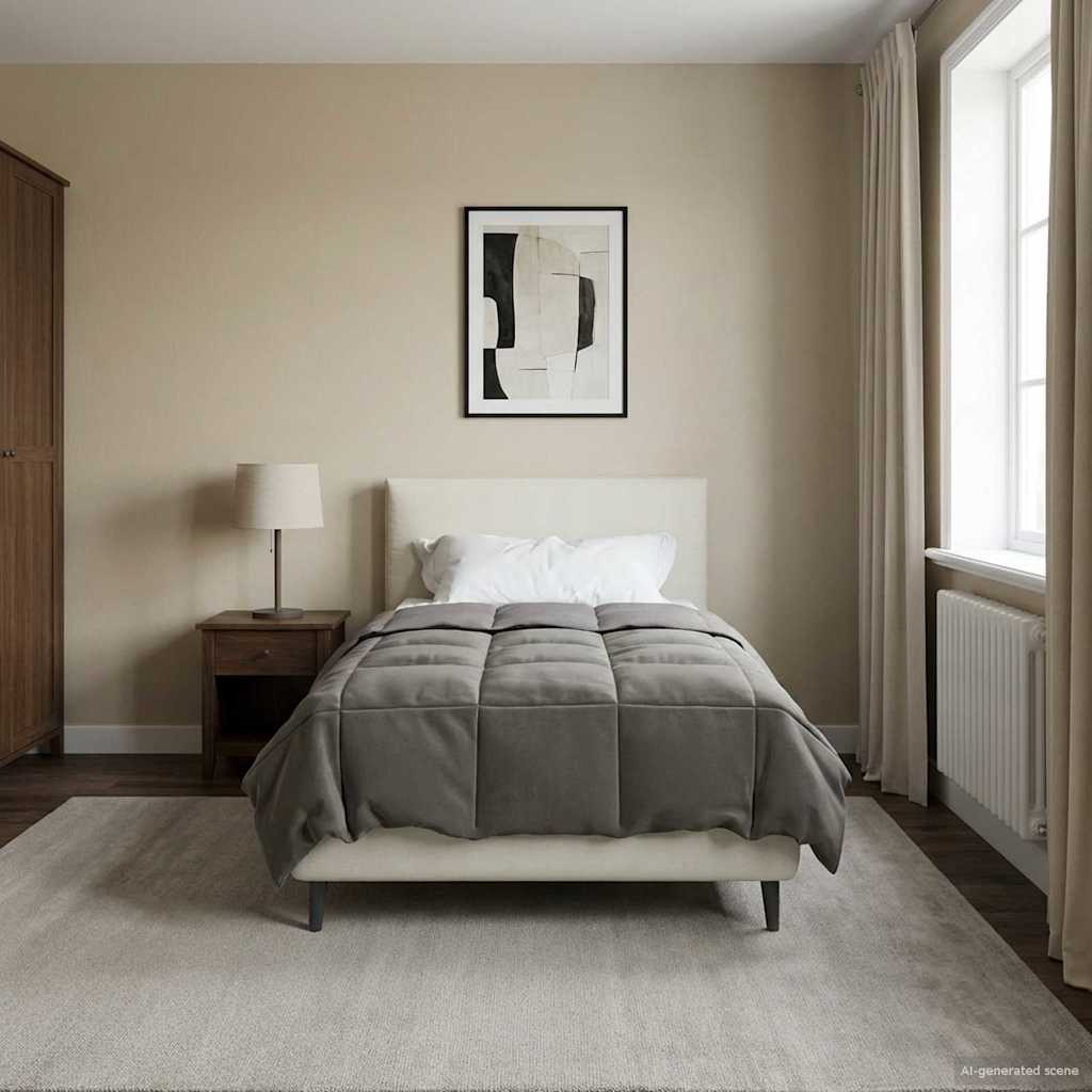 Duvet Invernale 140 x 220 cm Inverno Grigio chiaro Traspirante