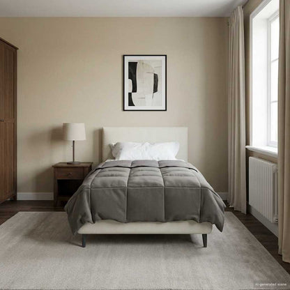 Duvet Invernale 140 x 220 cm Inverno Grigio chiaro Traspirante
