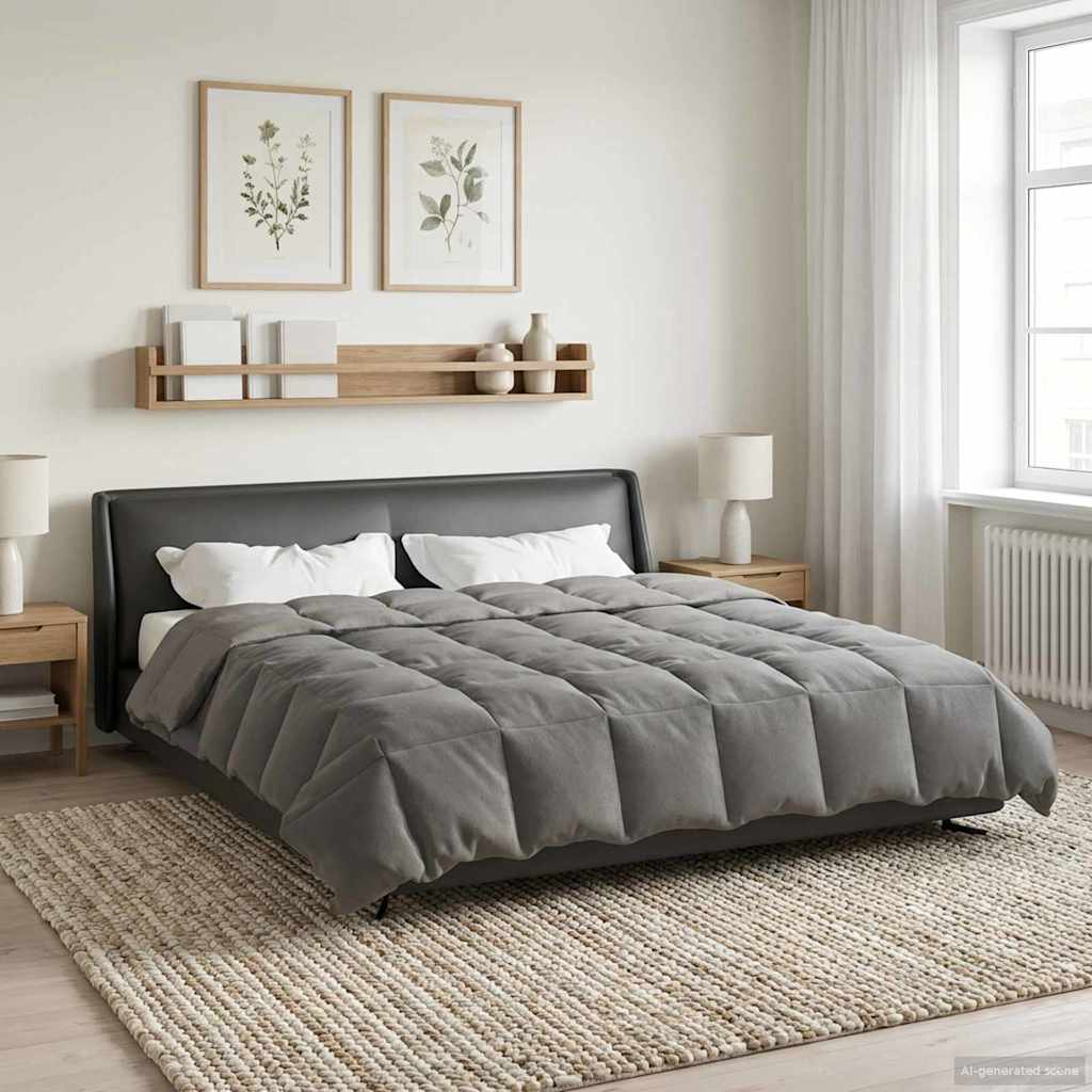 Duvet Invernale 200 x 220 cm Inverno Grigio chiaro Traspirante