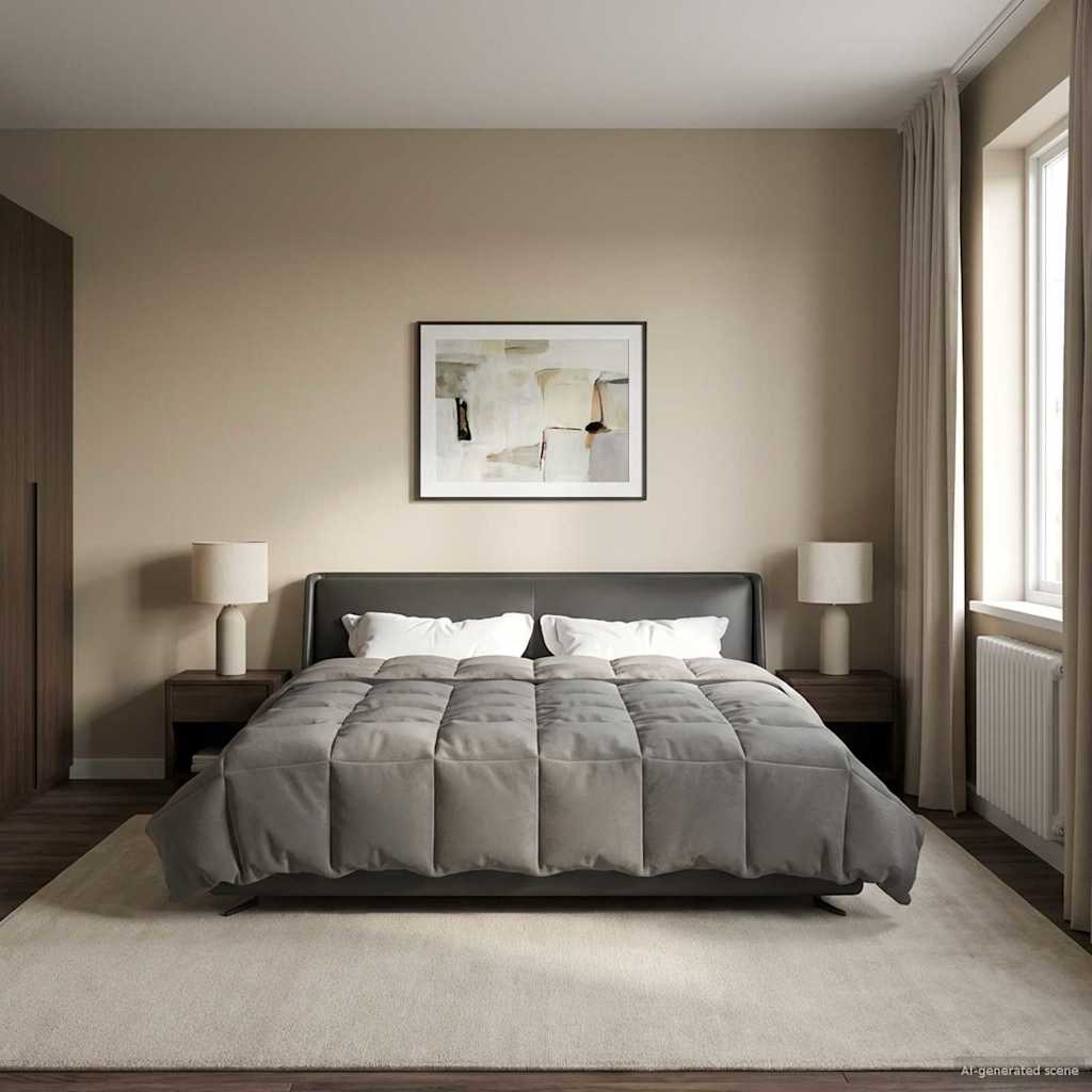 Duvet Invernale 200 x 220 cm Inverno Grigio chiaro Traspirante