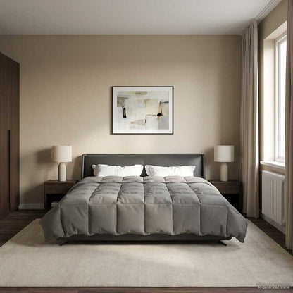 Duvet Invernale 200 x 220 cm Inverno Grigio chiaro Traspirante