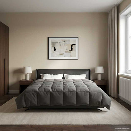 Duvet Invernale 220 x 240 cm Inverno Grigio chiaro Traspirante