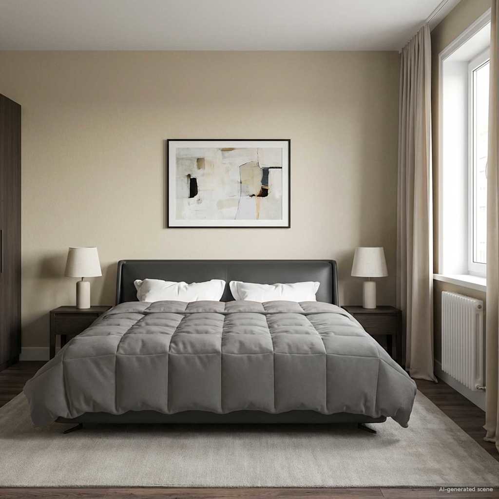 Duvet Invernale 220 x 260 cm Inverno Grigio chiaro Traspirante