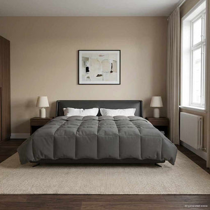Duvet Invernale 240 x 260 cm Inverno Grigio chiaro Traspirante