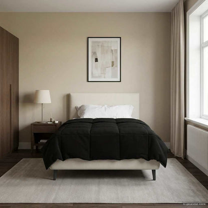 Duvet Invernale 135 x 200 cm Inverno Nero Traspirante