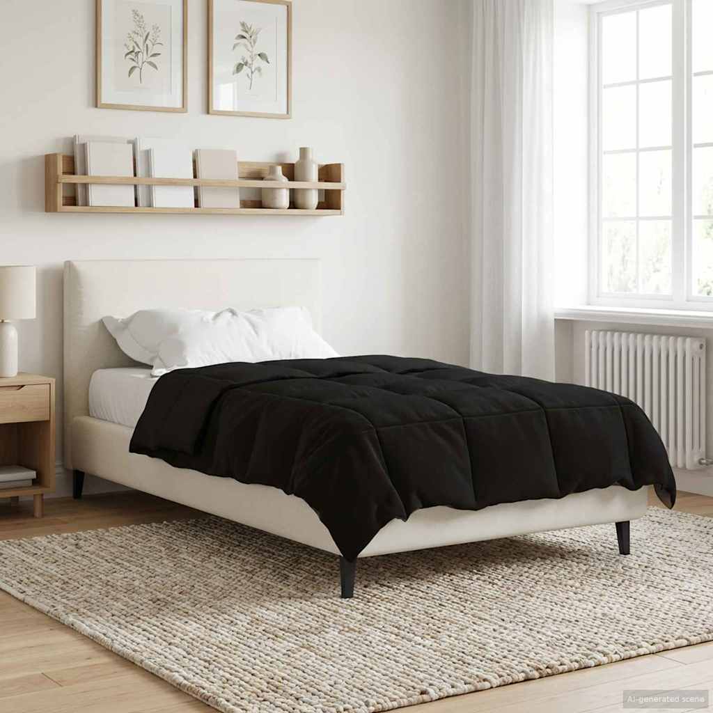 Duvet Invernale 140 x 220 cm Inverno Nero Traspirante