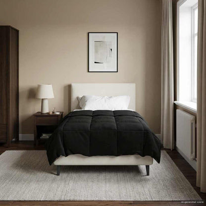 Duvet Invernale 140 x 220 cm Inverno Nero Traspirante