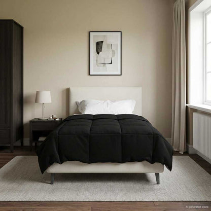 Duvet Invernale 155 x 200 cm Inverno Nero Traspirante