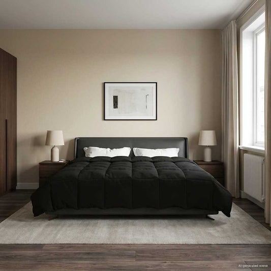 Duvet Invernale 200 x 200 cm Inverno Nero Traspirante - homemem39