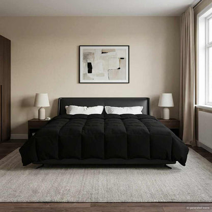 Duvet Invernale 200 x 220 cm Inverno Nero Traspirante