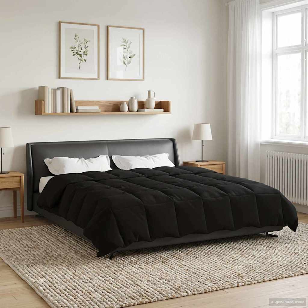 Duvet Invernale 220 x 240 cm Inverno Nero Traspirante