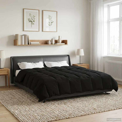 Duvet Invernale 220 x 240 cm Inverno Nero Traspirante