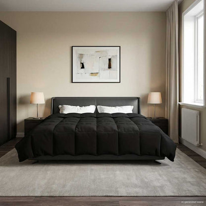 Duvet Invernale 220 x 240 cm Inverno Nero Traspirante