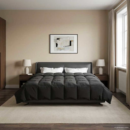 Duvet Invernale 220 x 260 cm Inverno Nero Traspirante